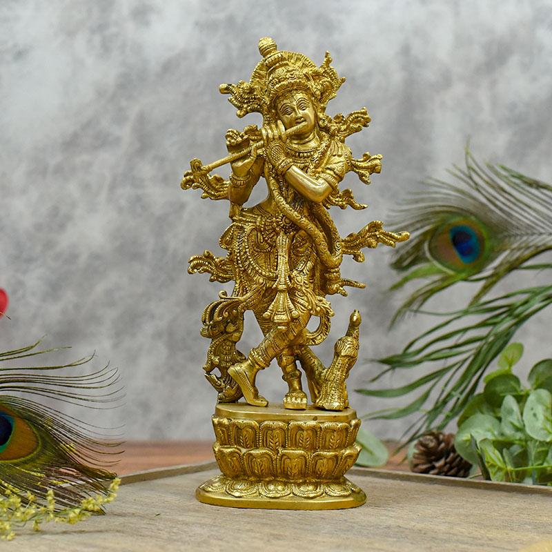 Beautiful Carved Krishna Idol/Murti