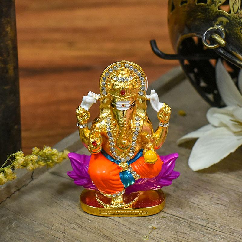 Exquisite Multicolour Ganesha Dashboard Idol