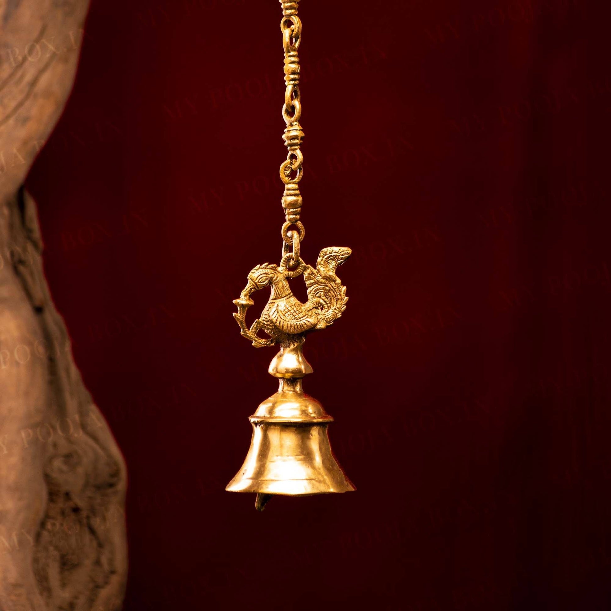 Buy Antique Brass Hanging Peacock Bell Online in India 