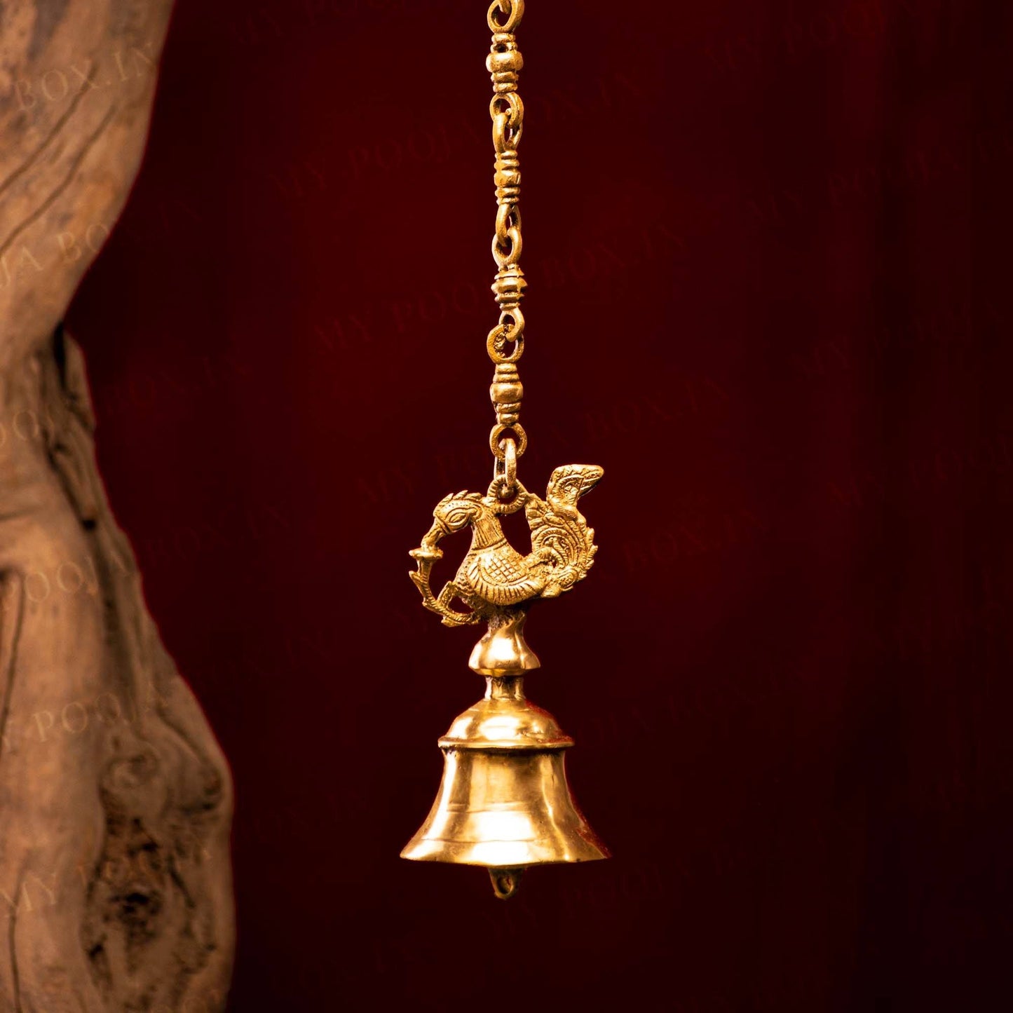 Antique Brass Hanging Peacock Bell