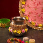 Daffodil Pink & Yellow Karwa Chauth Thali Set