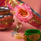 Blush Pink Floral Karwa Chauth Thali Set