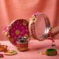 Flora Pink Camellia Karwa Chauth Thali Set