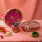 Flora Pink Camellia Karwa Chauth Thali Set