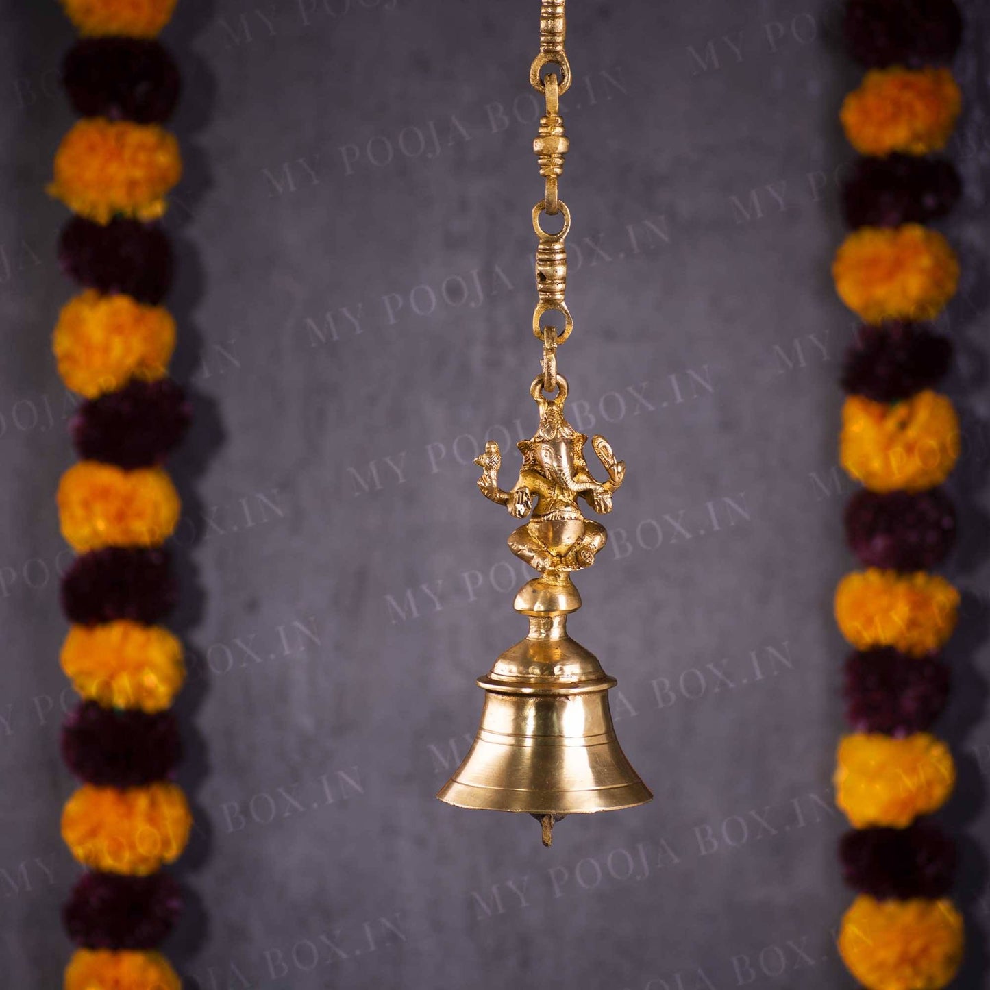 Antique Brass Dancing Ganesha Hanging Bell