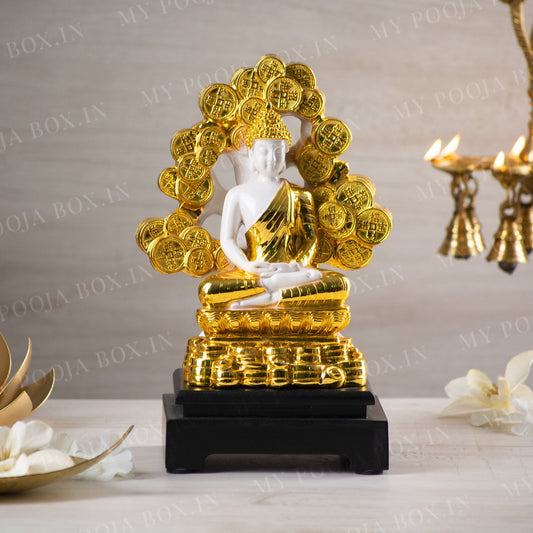 Ravishing Golden & White Buddha Statue