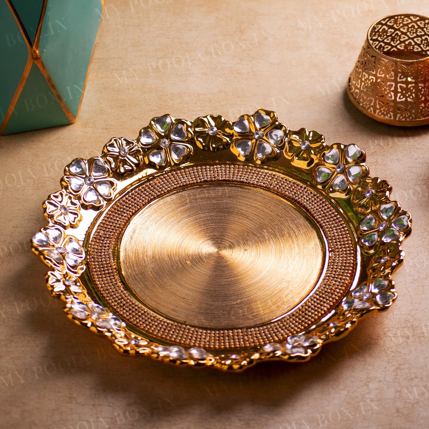 Flora Designer Golden Plate