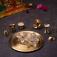 Antique Brass Pooja Thali (Set of 7)