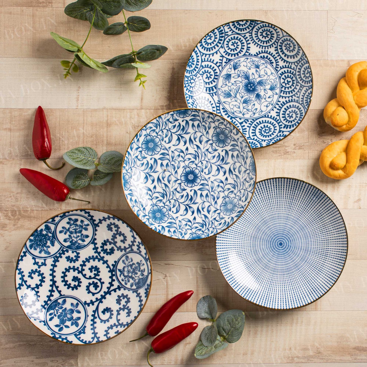 Kalamkari Inspired Serving Platters (Set of 4)