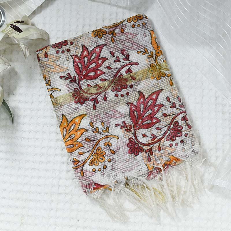 Elegant Floral Pattern Kota Check Dupatta