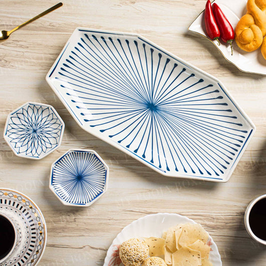 Octagon Pattern Ceramic Platter