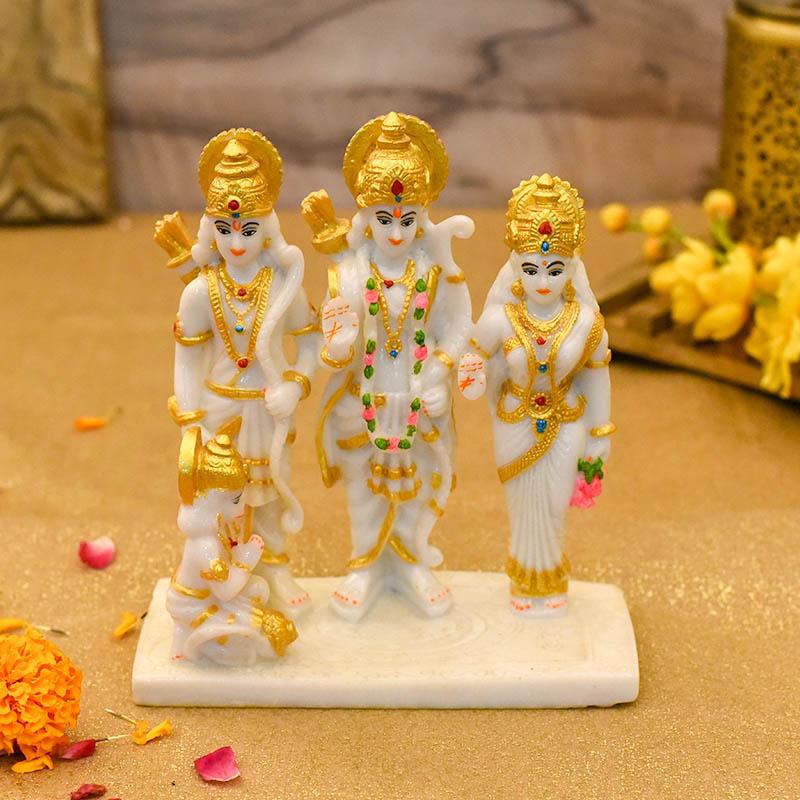 Reverential White & Gold Ram-Darbar Idol