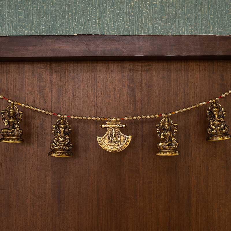 Antique Brass Laxmi Ganesha Bandhanwar