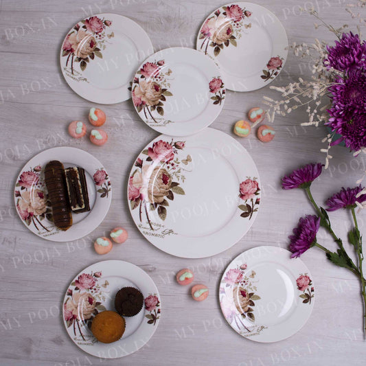 Floral Charm Dessert Plates (Set of 7)