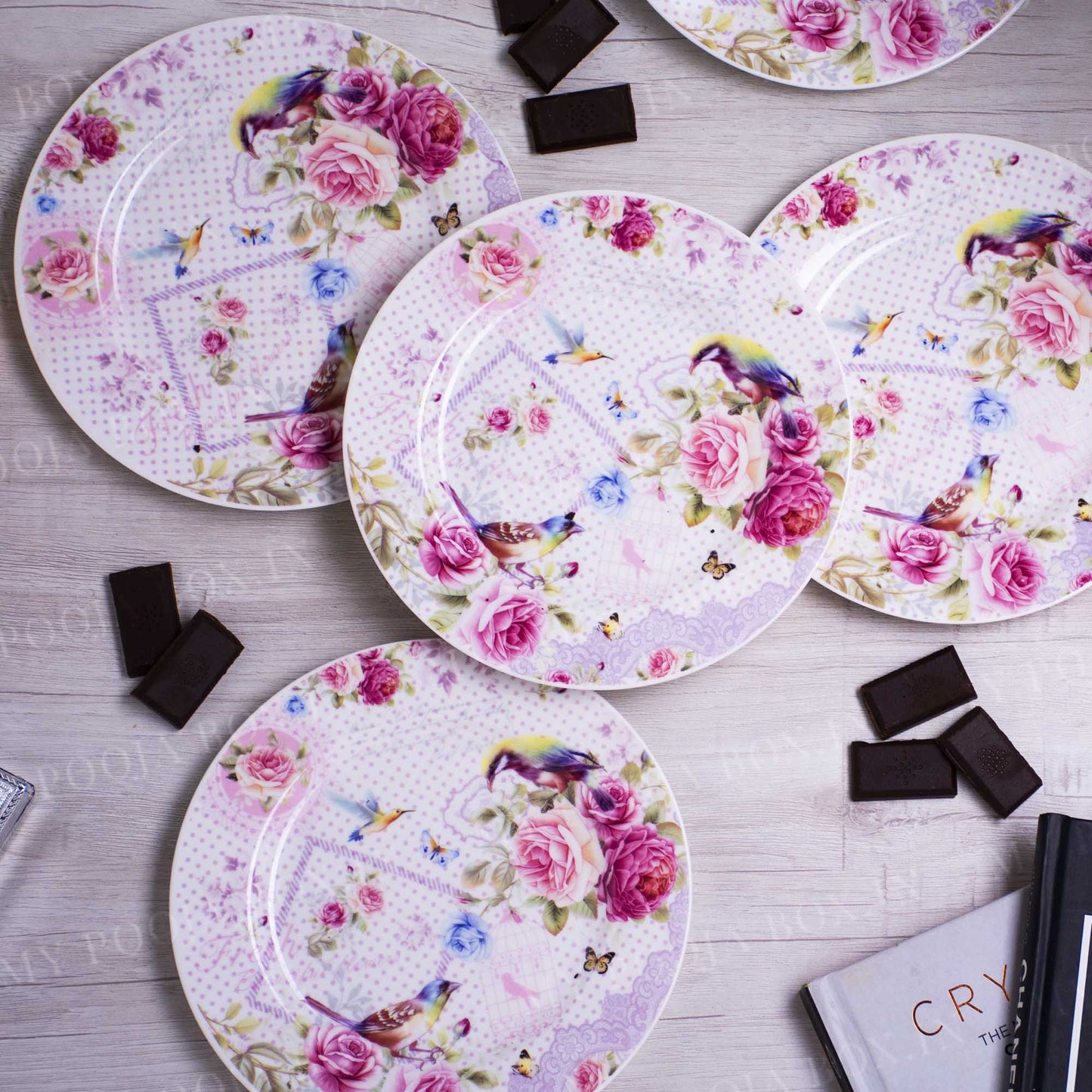 Floral Blush Quarter Plates (Set of 6)