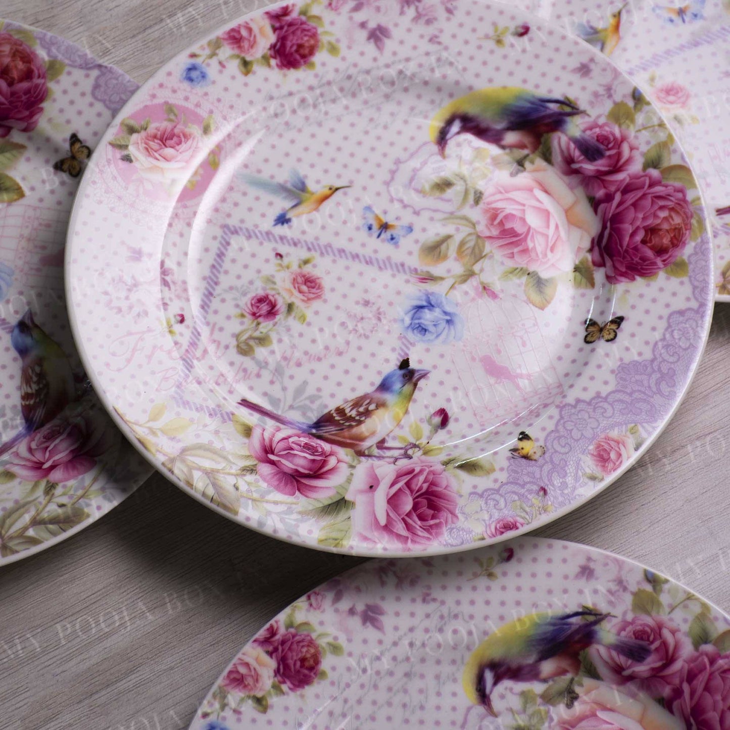 Floral Blush Quarter Plates (Set of 6)