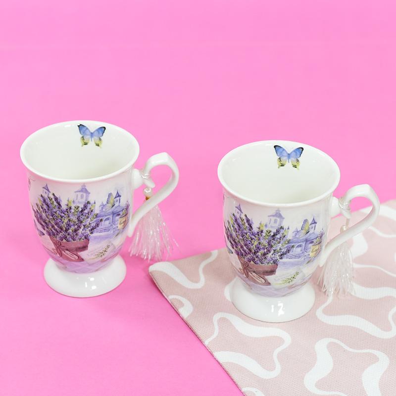 Violet Vintage Tea Cups (Set of 2)