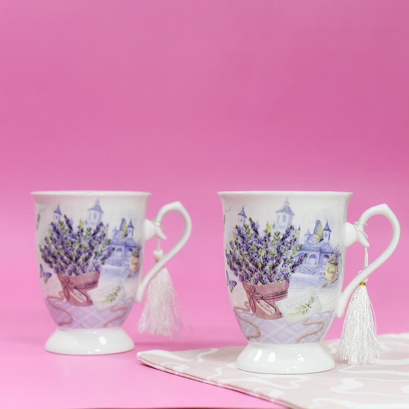 Violet Vintage Tea Cups (Set of 2)