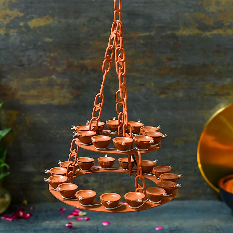 Double Layer LED Hanging Diya Light
