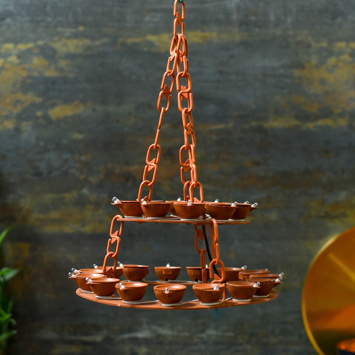 Double Layer LED Hanging Diya Light