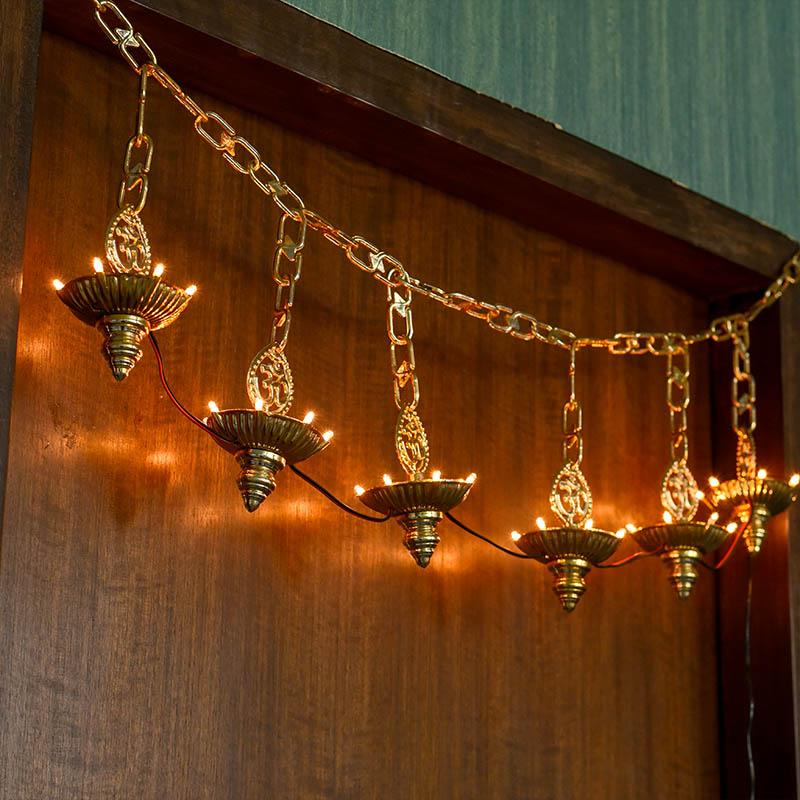 Bright Golden LED Door Bandhanwar Light
