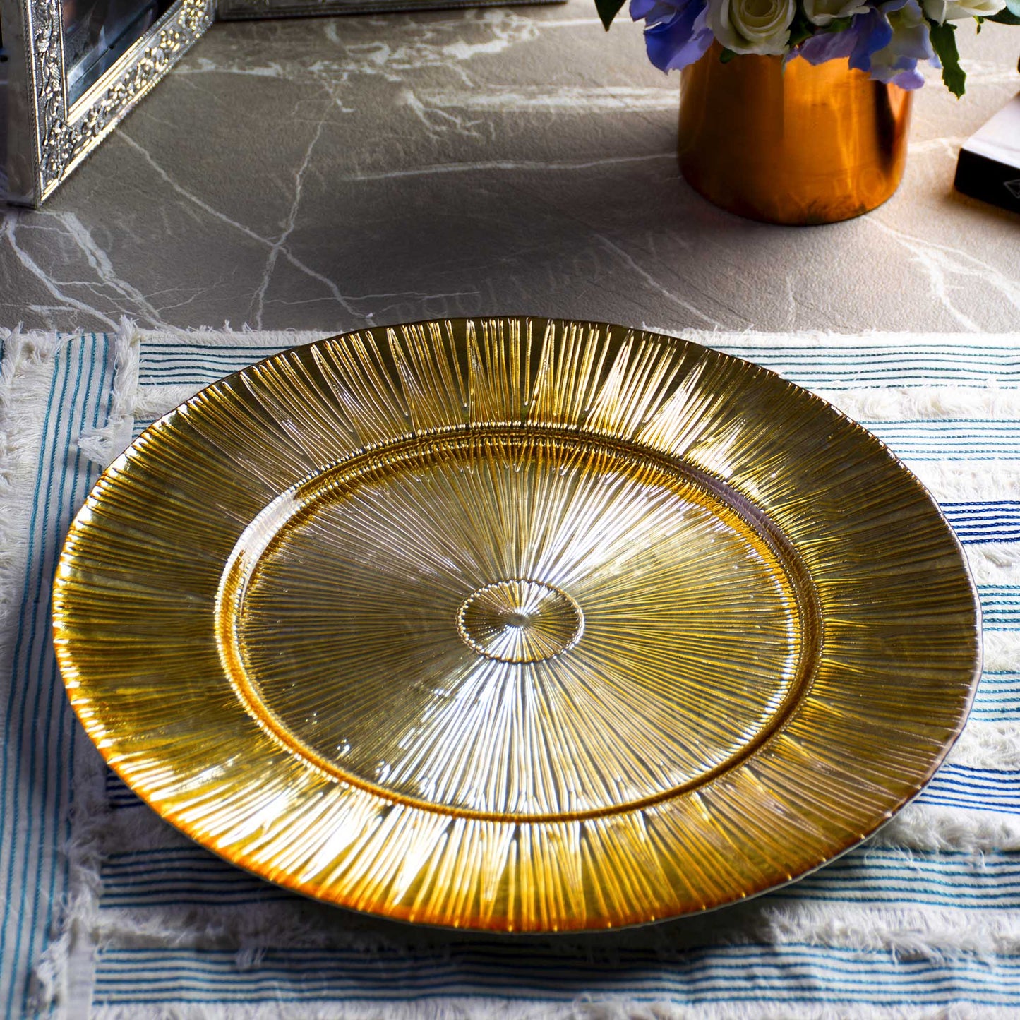 Radiant Golden Serving Plate