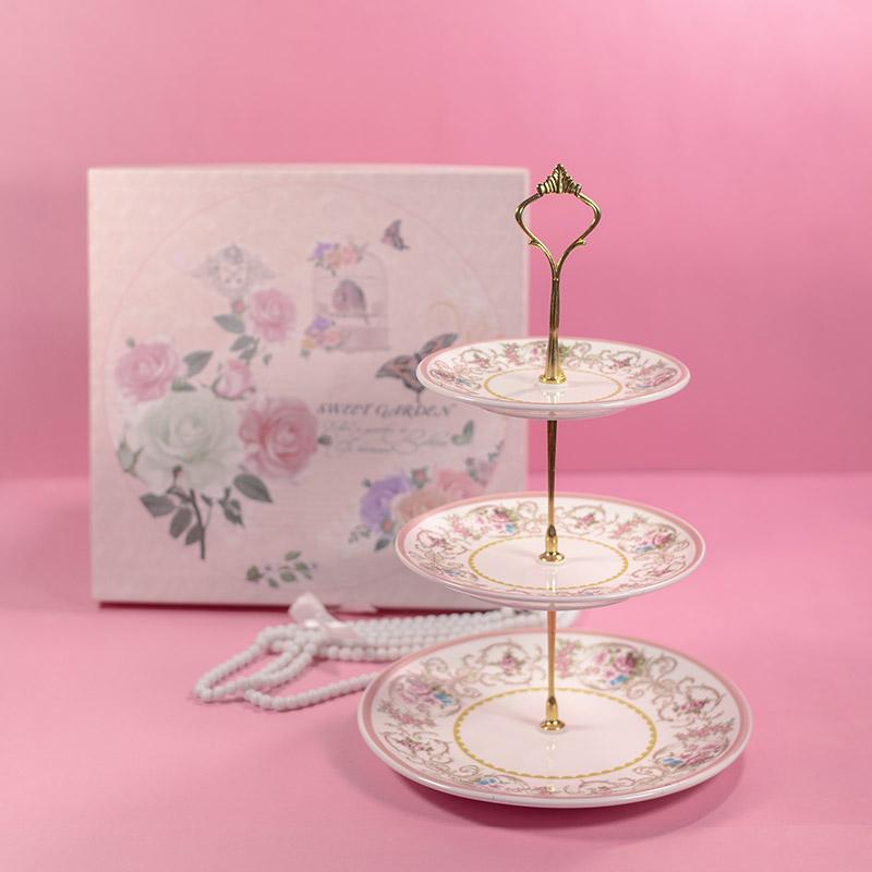 Flora 3 Tier Dessert Platter