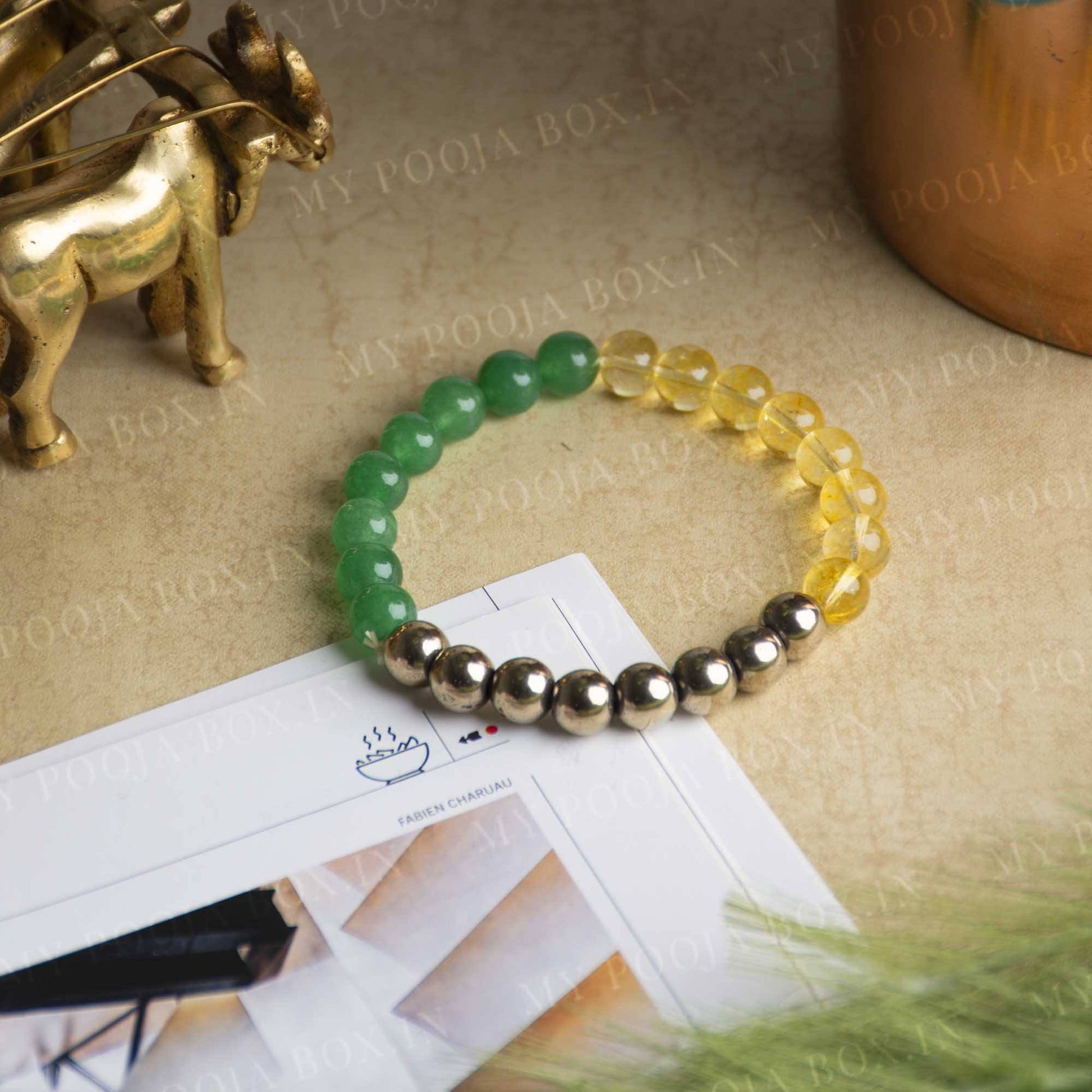Premium Knotted Green Jade Bead Bracelet in Gold | 10MM - CLUB EQUILIBRIUM