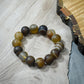 Matte Brown Stripe Agate Bracelet