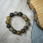 Matte Brown Stripe Agate Bracelet