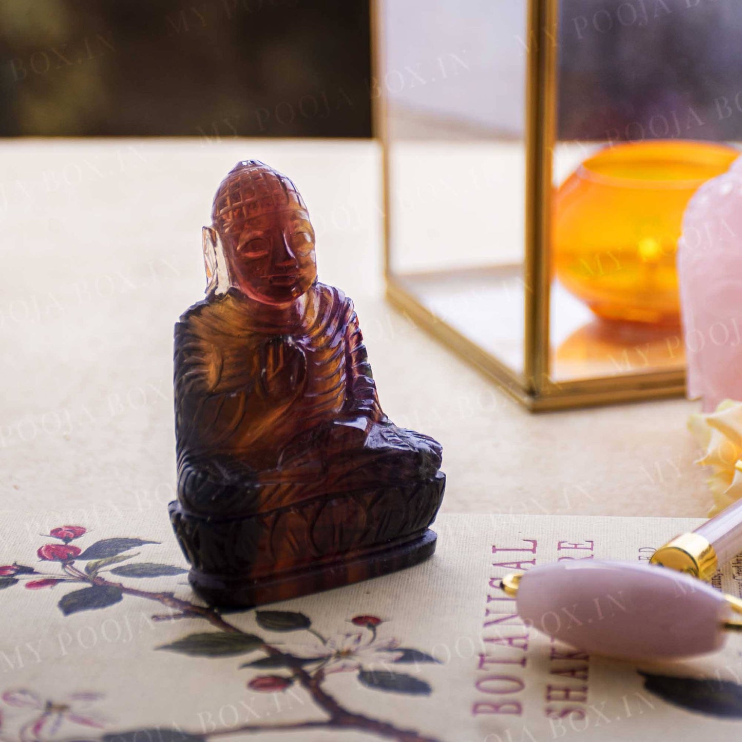 Fluorite Natural Crystal Buddha Statue