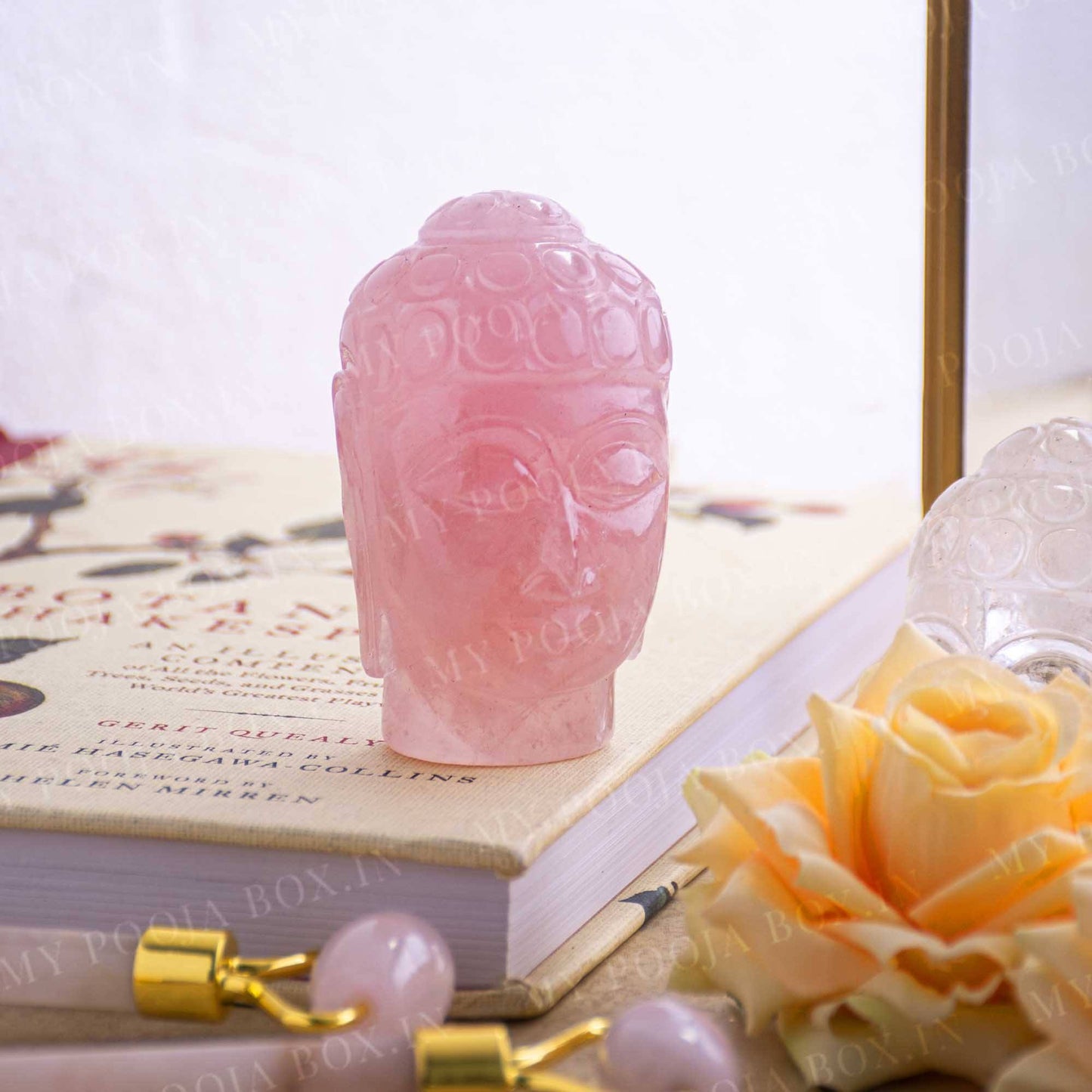 Rose Quartz Natural Crystal Buddha Head
