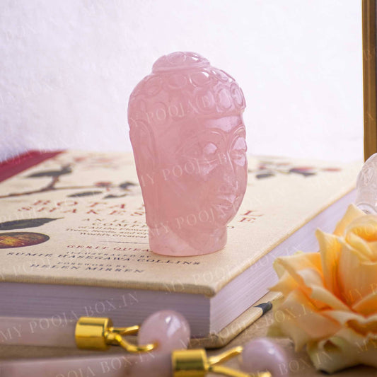 Rose Quartz Natural Crystal Buddha Head
