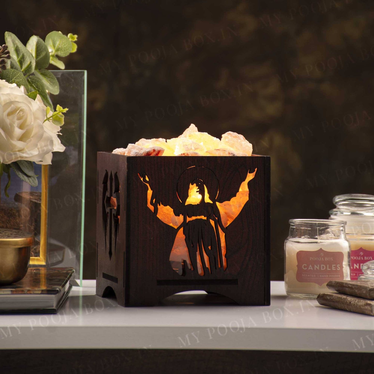 Jesus Himalayan Salt Lamp Basket