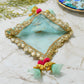Turquoise Blue Thali Cover