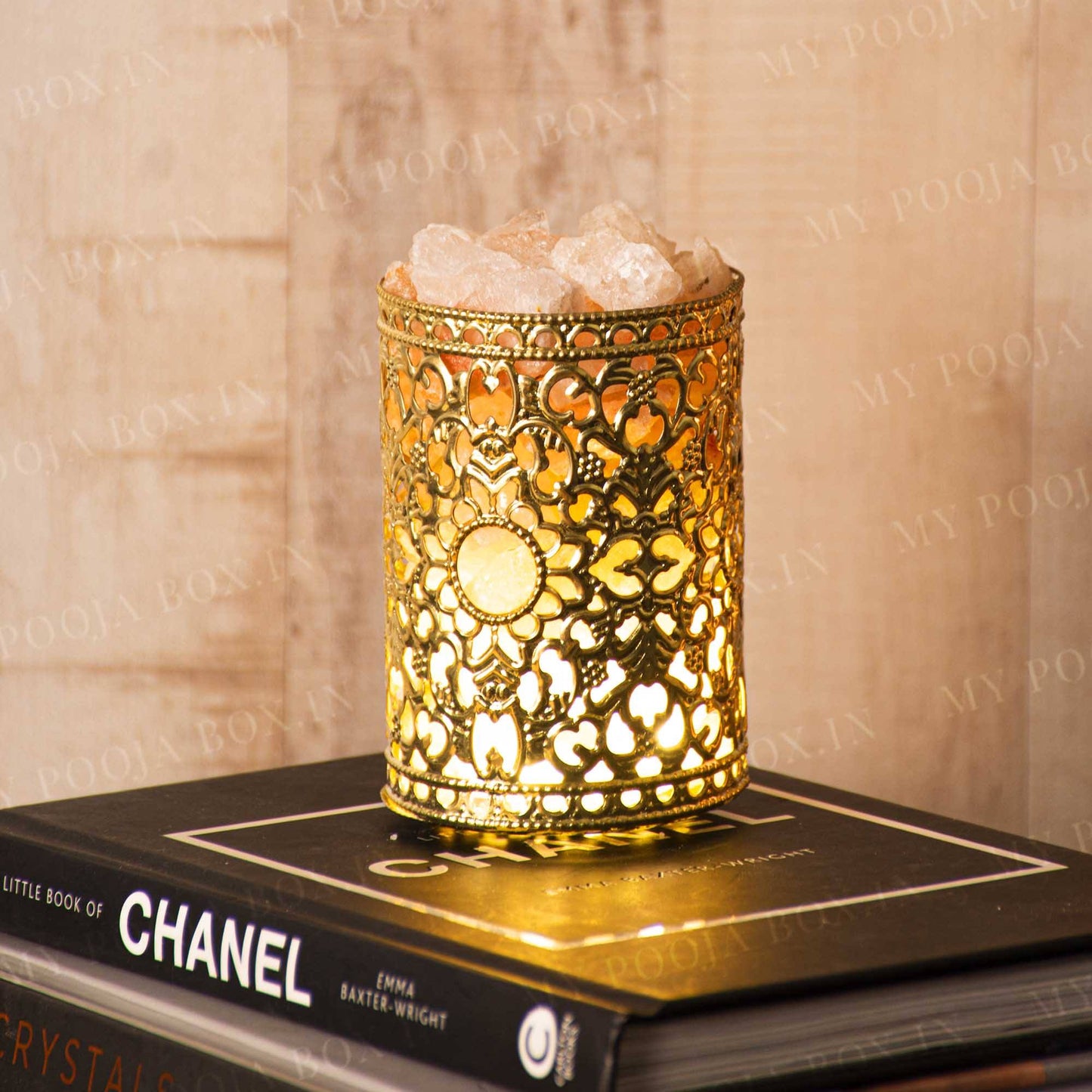 Floral Antique Mini Himalayan Salt Lamp