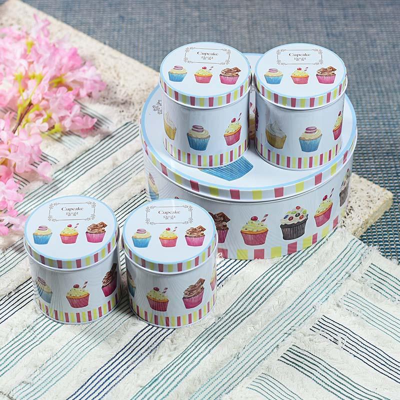 Flora Round Tin Case Set of 5