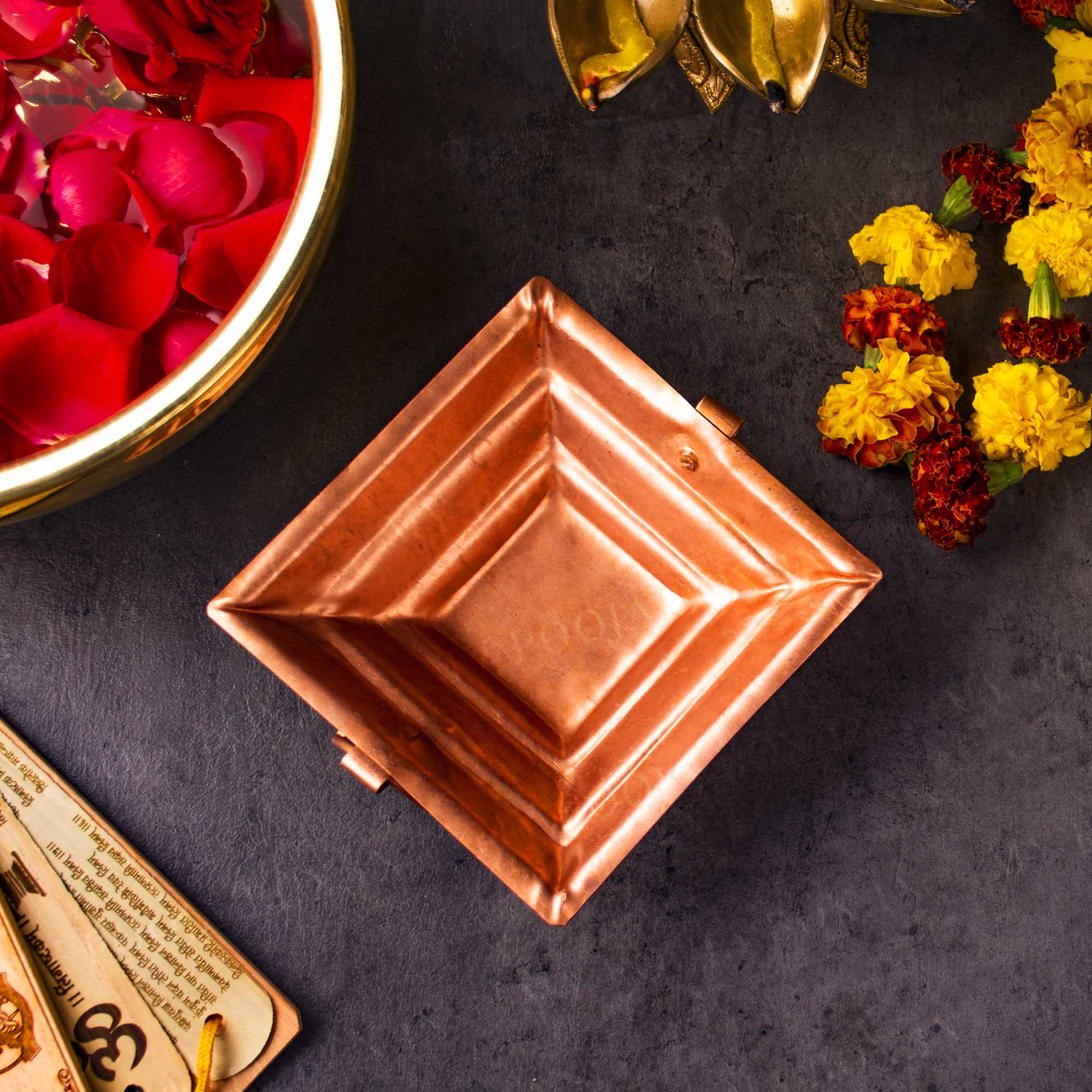 Handcrafted Copper Havan Kund for Pooja Ceremony