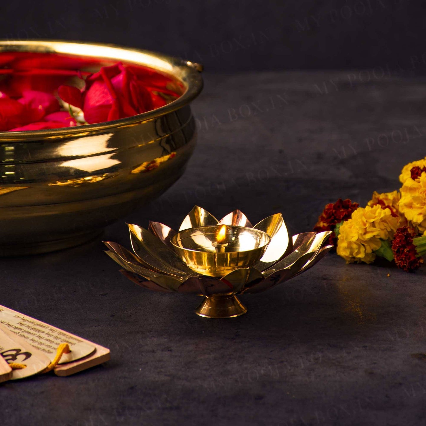 Elegant Handcrafted Metal Lotus Diya