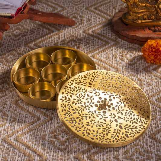 Unique Handcrafted Brass Pooja Samagridaan