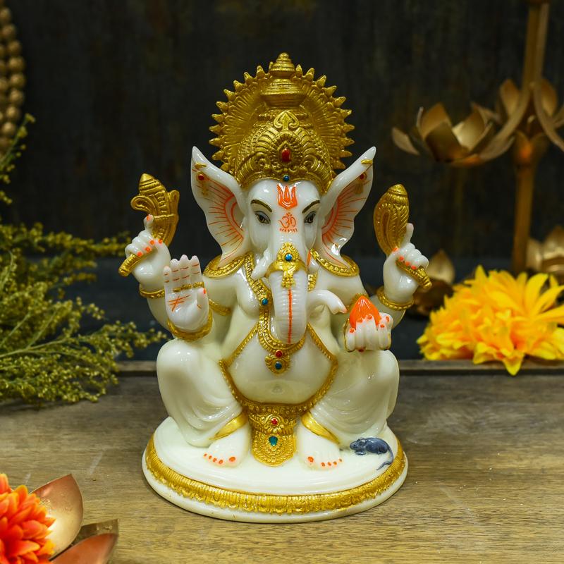 Golden Sitting Ganesha