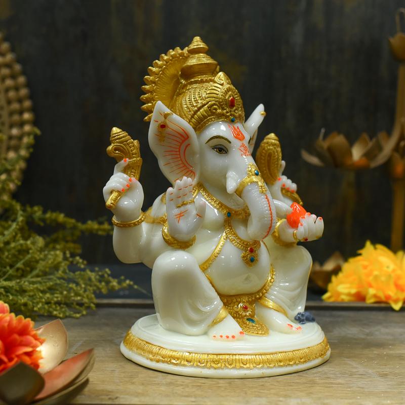 Golden Sitting Ganesha