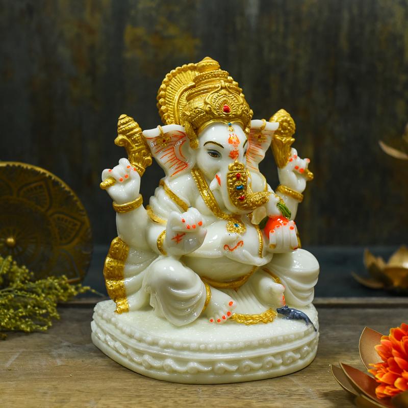 Golden Ivory Ganesha