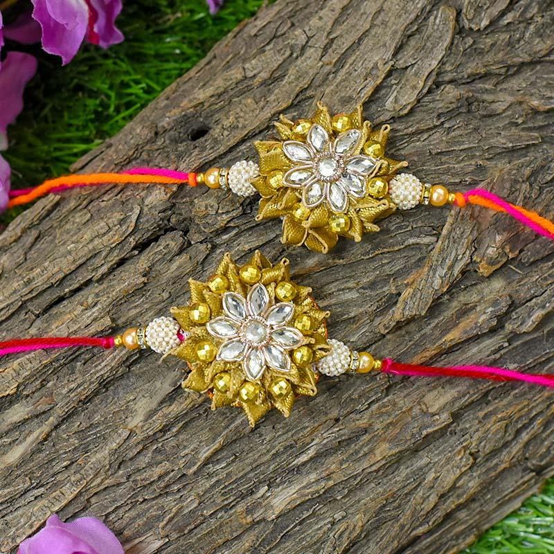 Gorgeous Handcrafted Gota Patti Rakhi (Set of 2)