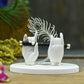 Krishna Hand White with Silver Feather (Small)