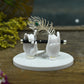 Krishna Hand White with Silver Feather (Small)