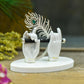 Krishna Hand White with Silver Feather (Small)