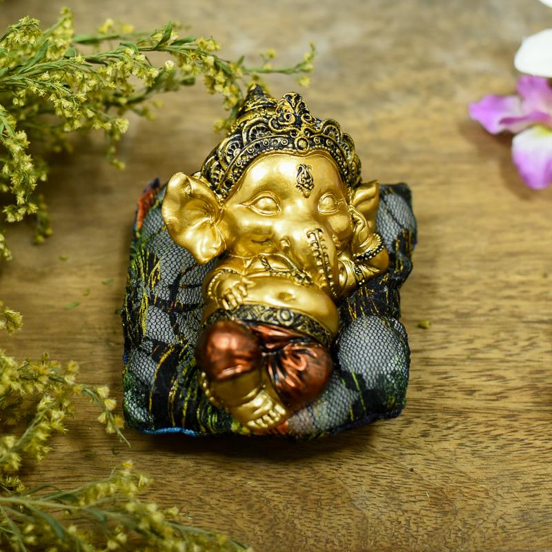 Cute Sleeping Ganesha On Cushion