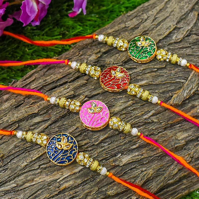 Traditional Bejewelled Rakhi (Set of 4)
