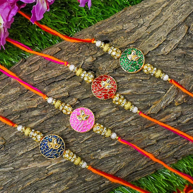 Traditional Bejewelled Rakhi (Set of 4)